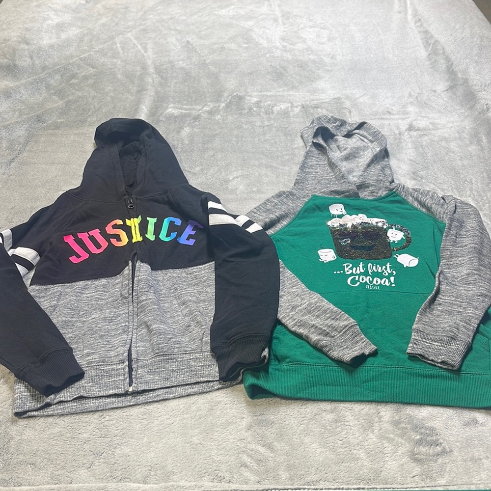 Girls Size 8/10 Justice Zip up jacket & hoodie